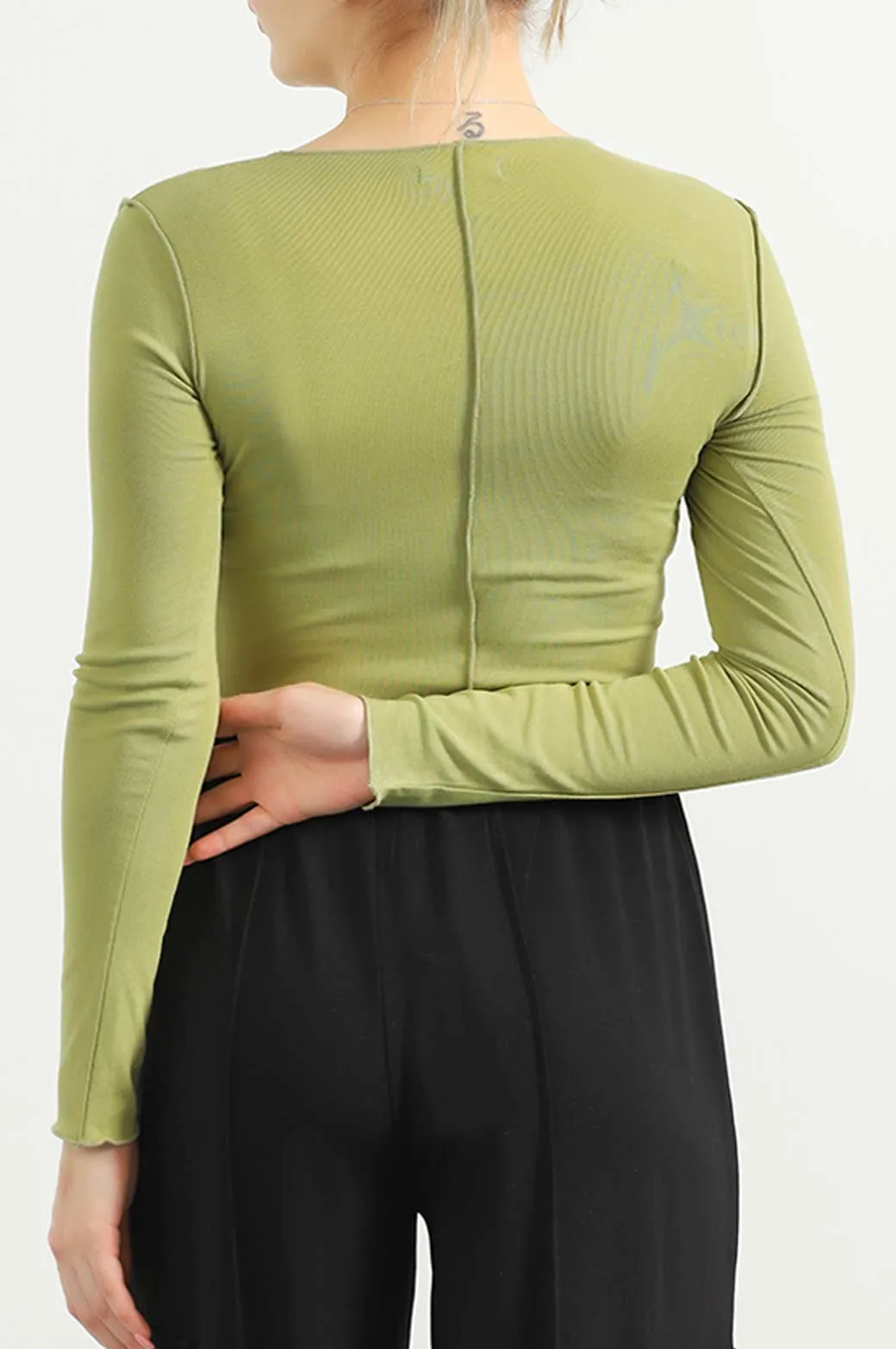 CROPPED T-SHIRT WITH PLEAT